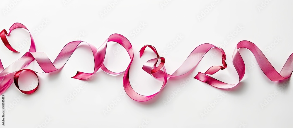 Poster heart shaped ribbons on a white background for valentine s day with copy space image