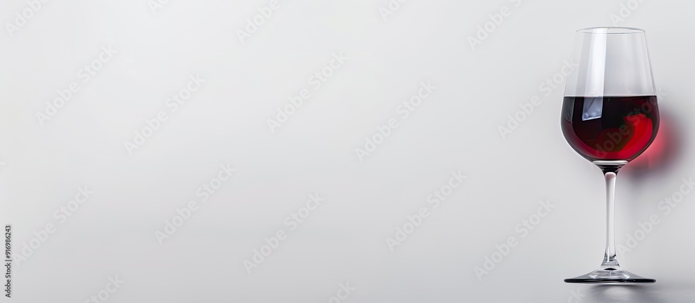 Poster On a white background there is a red wine glass with available copy space image on the right