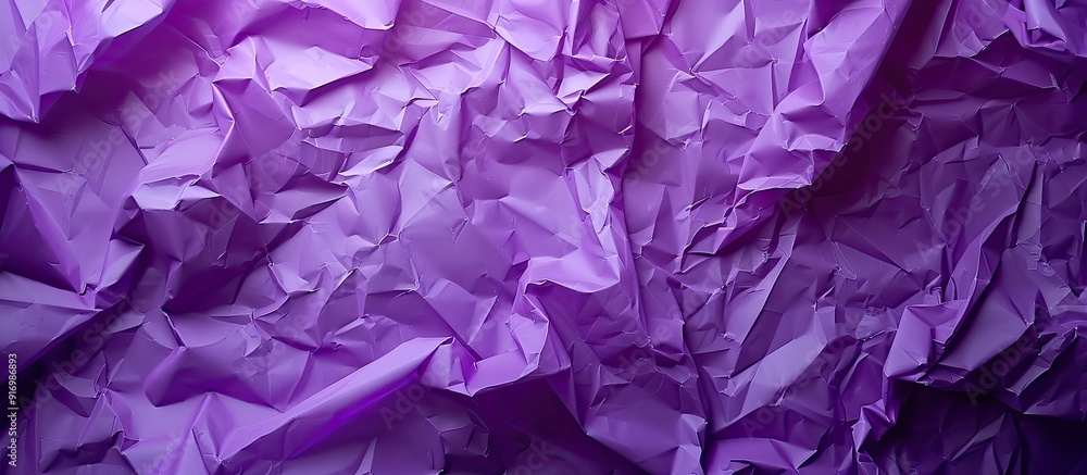 Leinwandbilder Purple abstract background with crumpled used wrapping paper Top view composition with empty copy space for adding text or images