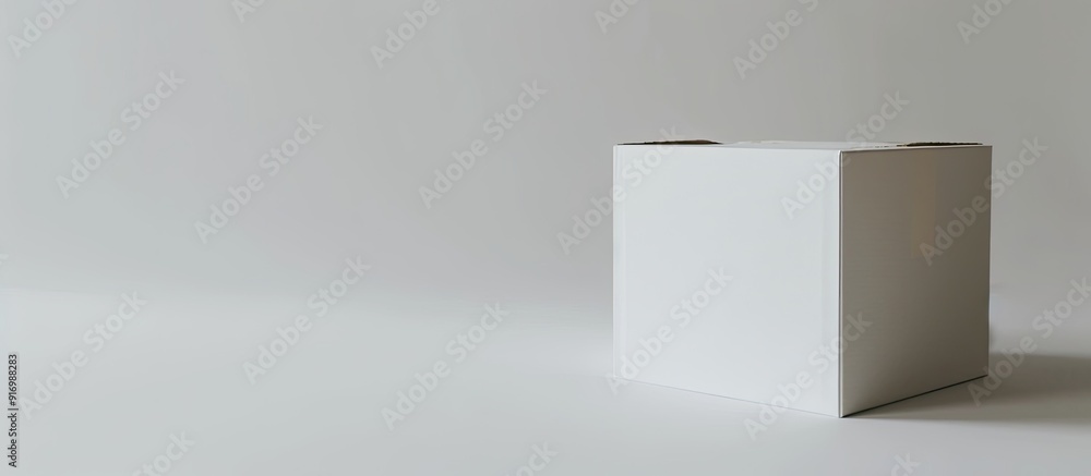 Aufkleber textured white cardboard box on a white background with copy space image