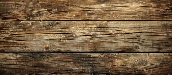 Fototapeta premium Vintage wooden board background with grainy texture for banner copy space image