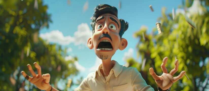 Animated Character in a State of Panic