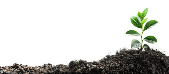 Isolated on a white background a plant with a blank copy space image