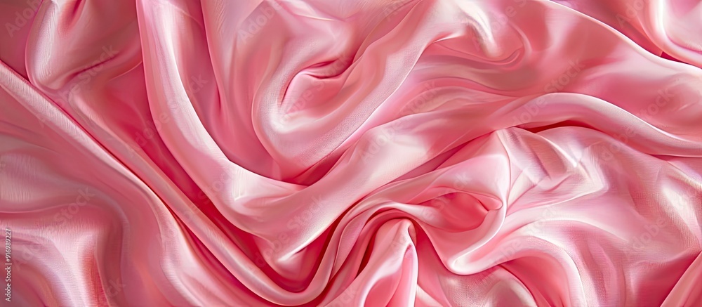 Poster silky pink fabric with a smooth texture perfect for backgrounds and copy space images