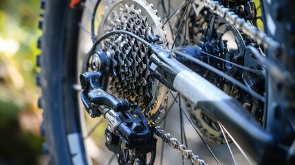 Close-Up of Mountain Bike Rear Derailleur