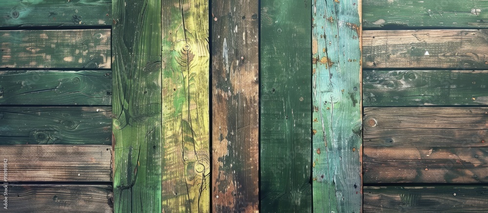 Poster wooden background with green and brown tones ideal for copy space image