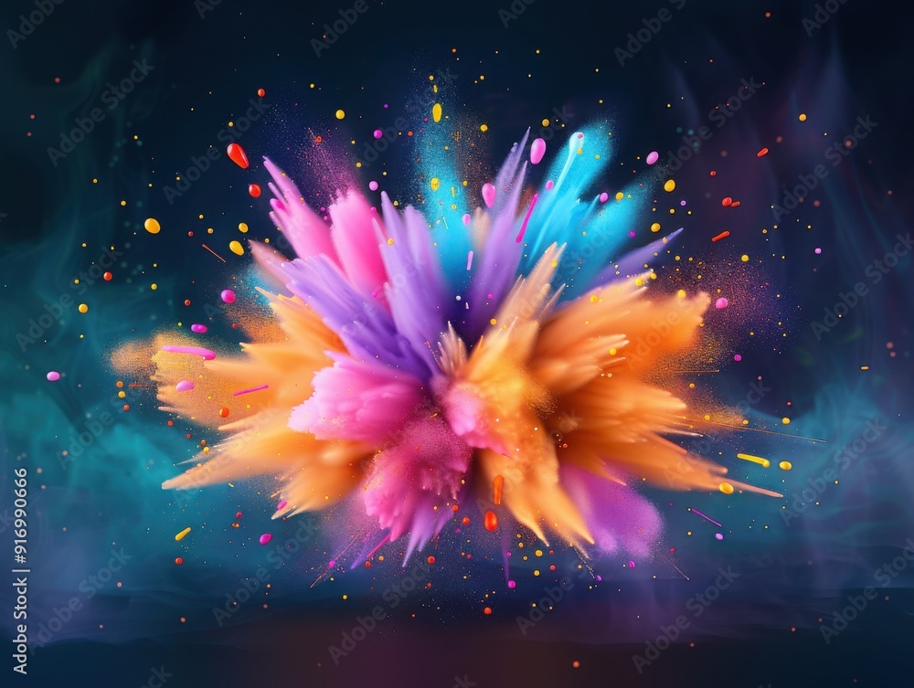Poster a vibrant explosion of colors creates an artistic and dynamic visual perfect for backgrounds and cre