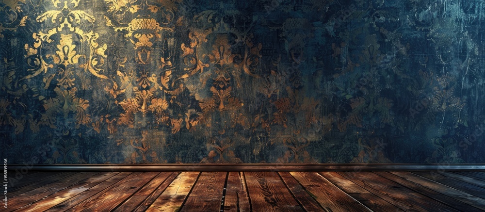 Aufkleber Wall background with wallpaper texture creates room structure ideal for adding decorations or text in a copy space image