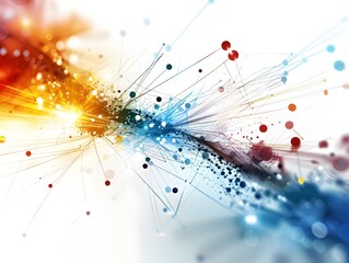 Abstract Network with Connected Dots.