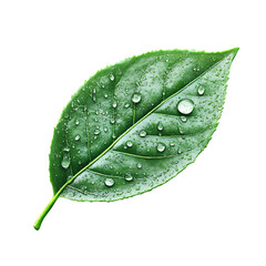 Vivid 3D Illustration of Wet Leaf on White Background | Detailed Digital Artwork of Leaf Texture | Nature Inspired Render