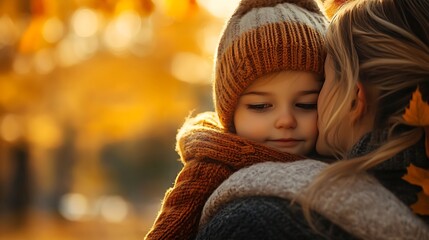 Autumn Embrace A Tapestry of Family Love : Generative AI