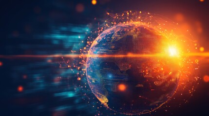 Obraz premium Digital Globe with Connection Lines