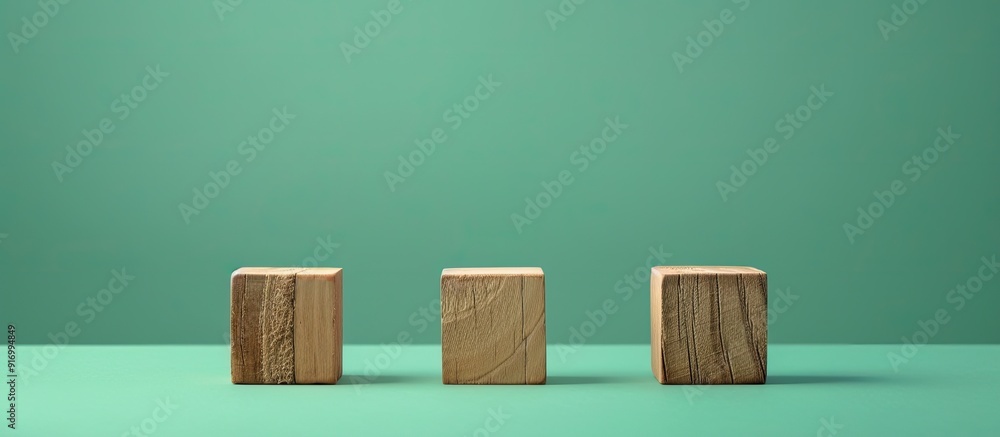 Poster we seek your feedback message symbolized on wooden blocks against a green background for a copy spac