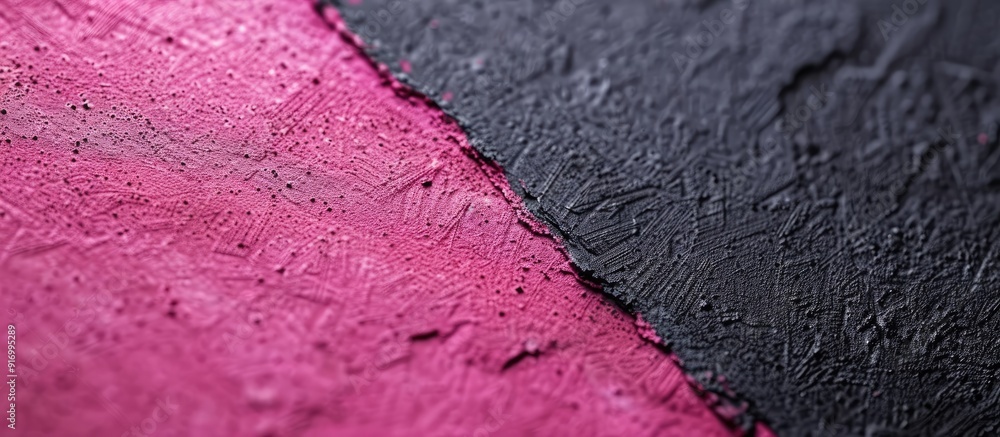 Poster detailed close up shot of textured pink and black paper ideal for use as a banner background with am