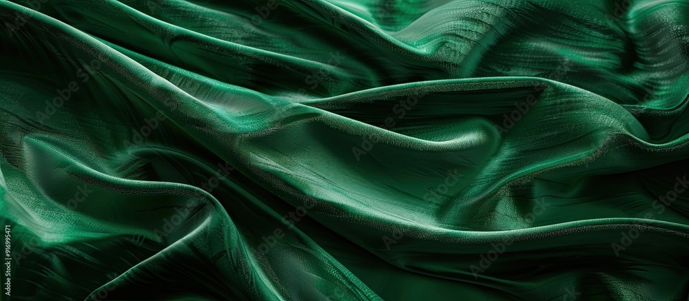 Poster velvet fabric texture in deep green with a clear area for any image. copy space image. place for add