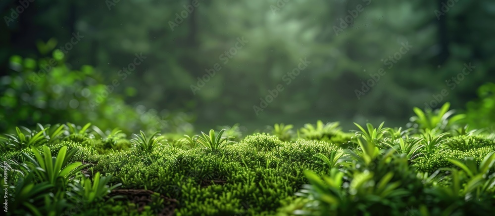 Poster green moss creating a natural backdrop with copy space image