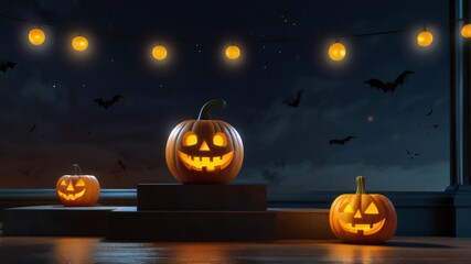 halloween pumpkin on a dark background