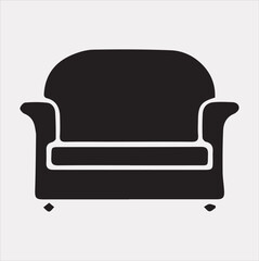 Sofa icon vector silhouette on a white background