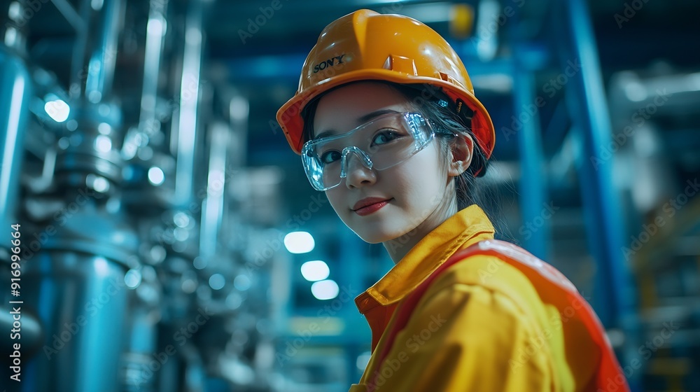 Fototapete engineer team full skill quality for maintenance and training in industry factory worker warehouse w
