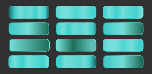 Gradients turquoise metallic set Vector
