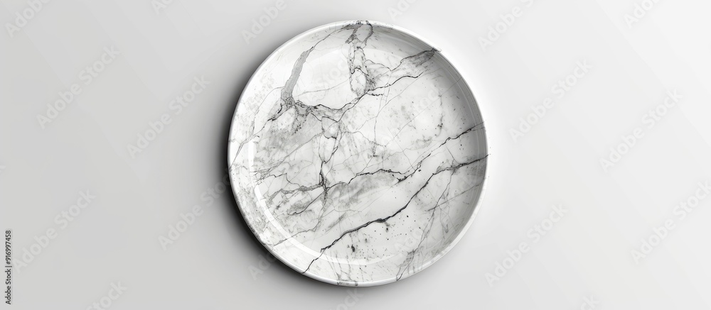 Poster isolated marble plate on a white background with clipping path for copy space image