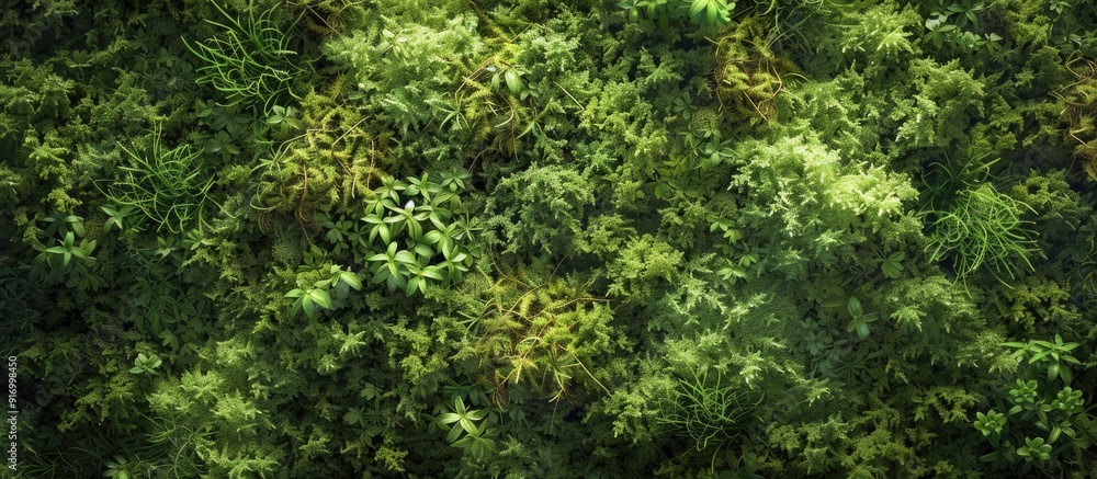Poster green moss creating a natural backdrop with copy space image