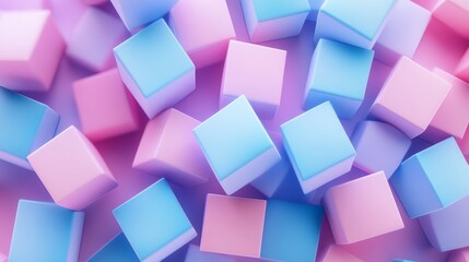 Obraz premium A colorful abstract background with pink and blue cubes.