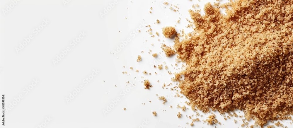 Poster java sugar also called organic brown palm sugar displayed on a white background for a copy space ima