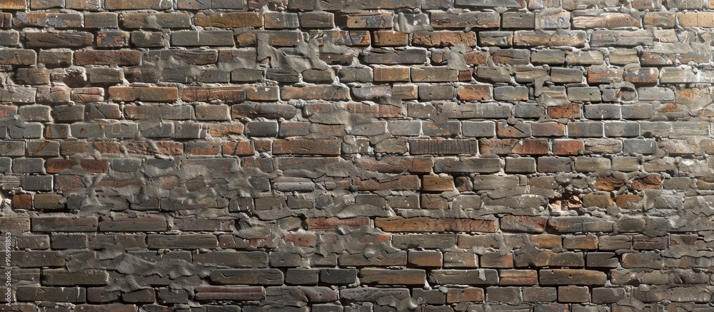 Poster brick wall with a mix of old and new bricks suitable as a background for design projects and present