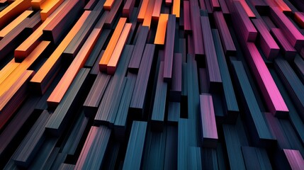 Obraz premium Abstract background with colorful, textured, 3D rectangular shapes.