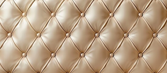Beige shiny textured leather with a stitched hexagon and diamond pattern creating an abstract wallpaper with bumps ideal for a copy space image