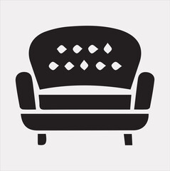 Sofa icon vector silhouette on a white background