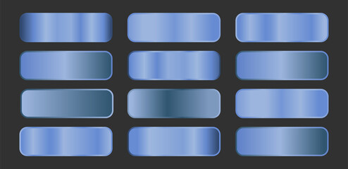 Gradients blue metallic set Vector