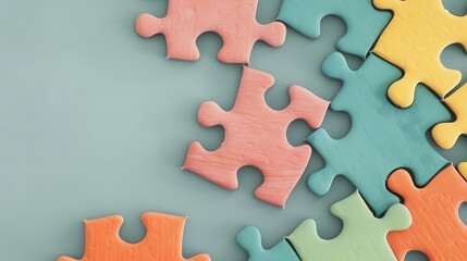 Obraz premium Puzzle enthusiasts, focused on intricate design, hobby club, Watercolor style