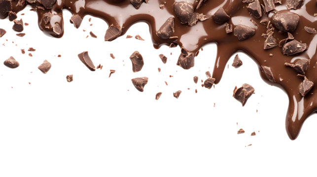 melted chocolate dripping isolated background transparent png