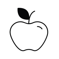 apple glyph icon with white background vector stock illustration