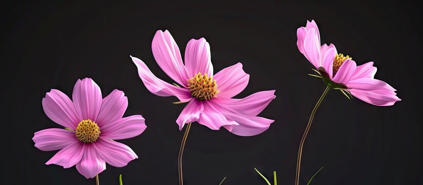 Cosmos bipinnatus also known as garden cosmos or Mexican aster is a beautiful flower commonly found in gardens and landscapes perfect for a copy space image