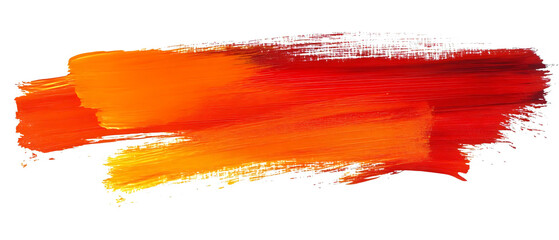 orange and red paint brush stroke isolated background transparent png