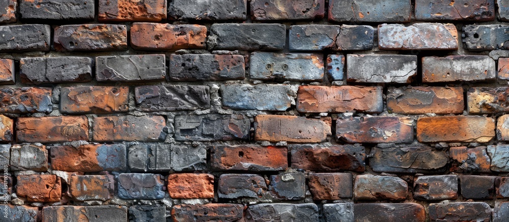 Poster a mixture of vintage and modern bricks forming a backdrop suitable for various design projects and p