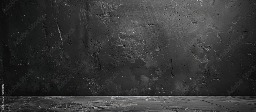 Poster dark gray concrete wall with a rough surface serving as a blurred background ideal for a copy space 