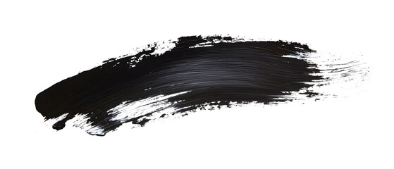 black paint brush stroke isolated background transparent png