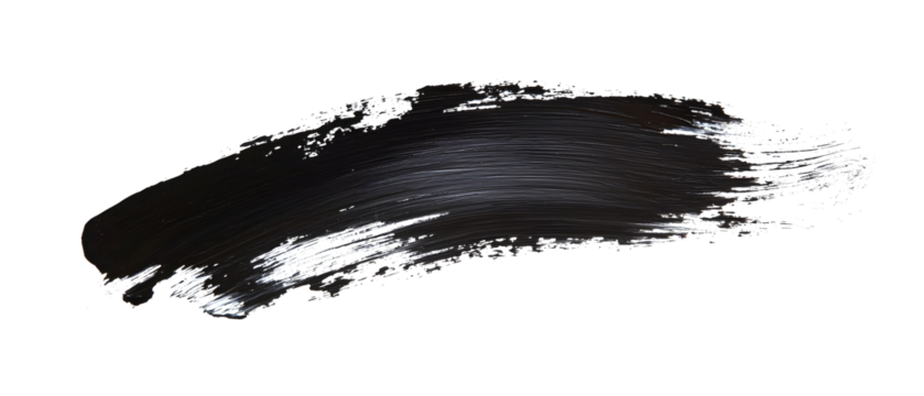 black paint brush stroke isolated background transparent png
