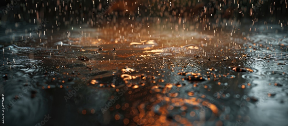 Poster various overlays of rain effects such as drizzling and water droplets with a realistic appearance id