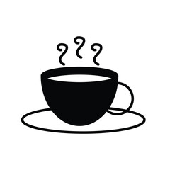 coffee glyph icon with white background vector stock illustration