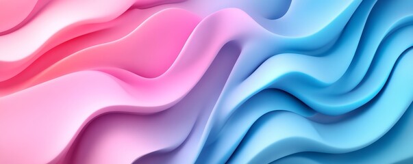 Fototapeta premium Abstract background with pink and blue wavy textures.