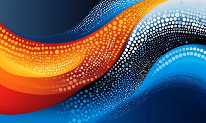 Obraz premium Abstract Art Background with Colorful Fabric in Teal, Purple, Orange Accents, and Dark Blue Background