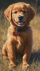 Obraz premium Happy Golden Retriever