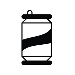 soda can glyph icon with white background vector stock illustration
