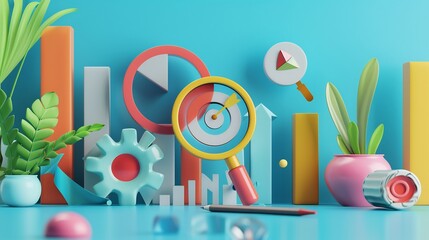 Abstract Illustration of Business Growth and Analysis