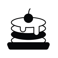 pan cake glyph icon with white background vector stock illustration